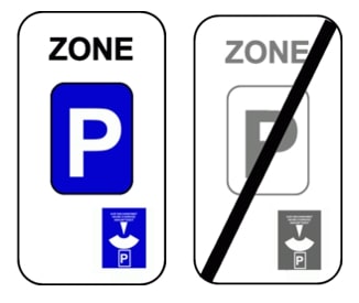 Panneau de signalisation de Zone Bleue en Belgique